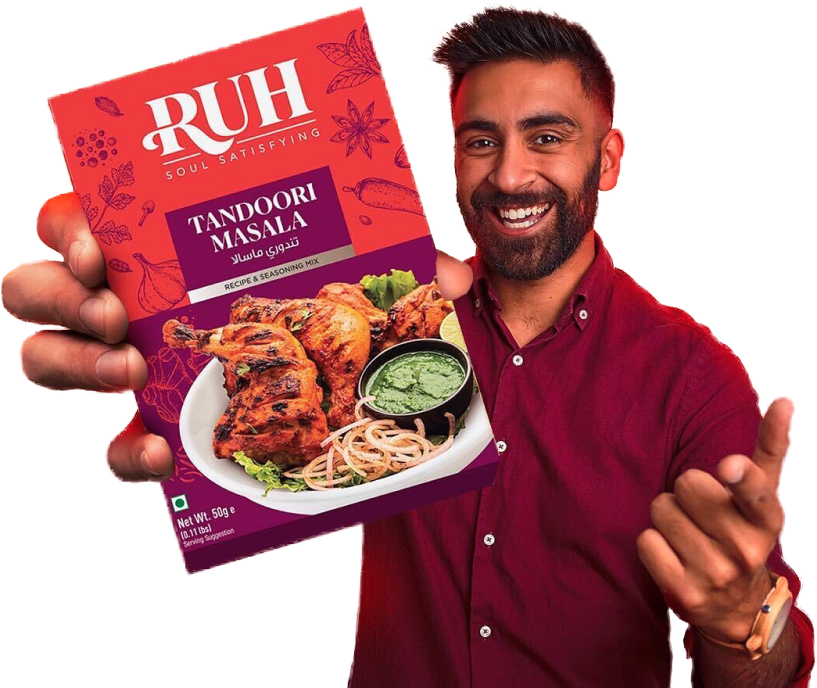 Chef displaying spice mix